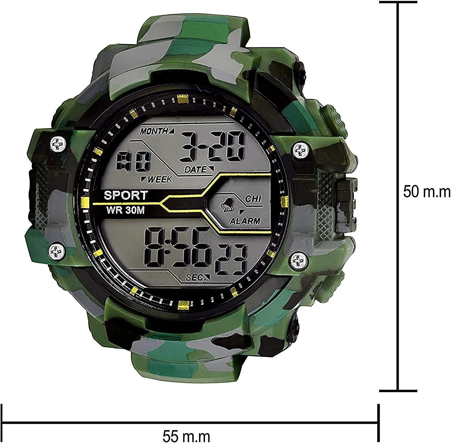 Men's 3 Color Army Shockproof Waterproof Digital Sports Watch - PURE