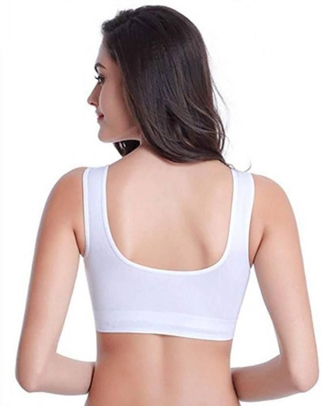 Women's Cotton Solid Non Padded Air Bra Pack of 3 - PURE