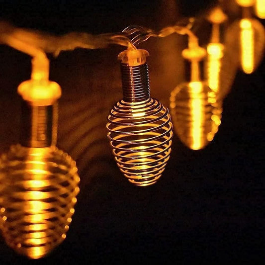 Copper Wire Yellow 10 Feet Length Decorative Diwali String Lighting 14 Spring Ball - PURE