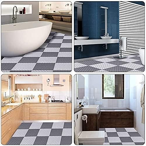 Rubber Bath Mat with Drain Holes and Drainage Pack of 6 - PURE