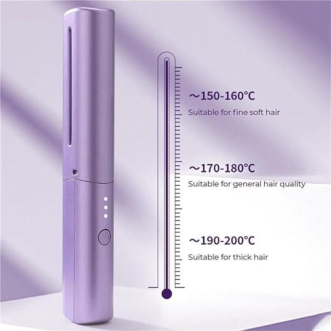 2 in 1 Anti-Scald Hair Straightener Brush and Curler Portable - PURE