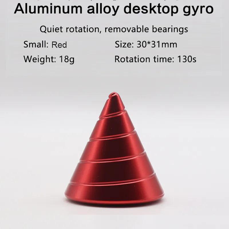 Metal Desktop Stress Relief Cone Gyroscope Office Desk Fidget Toys Optical Illusion Flowing Finger Toys Table Fidget Toys - PURE