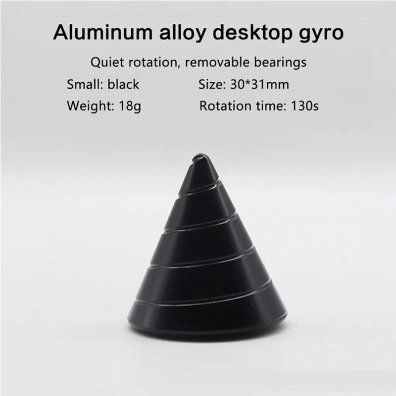 Metal Desktop Stress Relief Cone Gyroscope Office Desk Fidget Toys Optical Illusion Flowing Finger Toys Table Fidget Toys - PURE