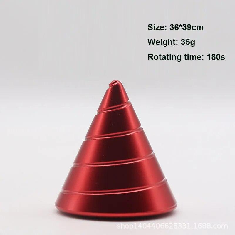 Metal Desktop Stress Relief Cone Gyroscope Office Desk Fidget Toys Optical Illusion Flowing Finger Toys Table Fidget Toys - PURE