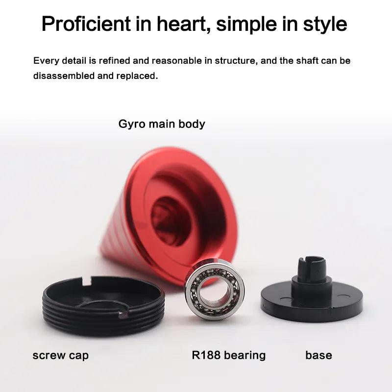 Metal Desktop Stress Relief Cone Gyroscope Office Desk Fidget Toys Optical Illusion Flowing Finger Toys Table Fidget Toys - PURE